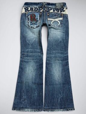 VTG Red Pepper Japanese Archive Ultra Low Rise Flare Jeans | Y2K Cyber Gyaru